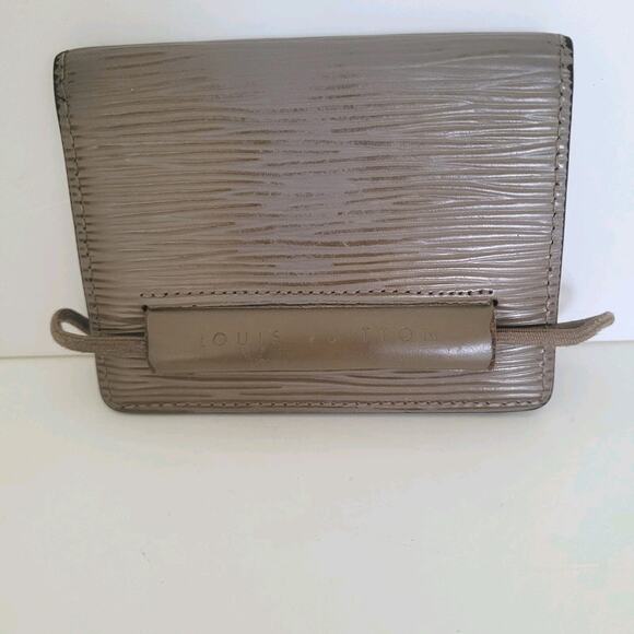 Louis Vuitton Epi Cartes Crédit Wallet Small Card Holder Gray Leather Retro Logo - Picture 1 of 11